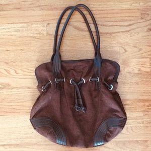 Faux Suede & Leather Purse